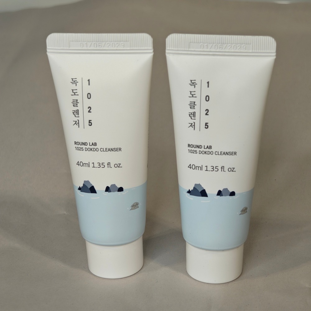Round Lab 1025 Dokdo Cleanser Set of 2 Travel Size 1.35oz Hydrating Face Wash